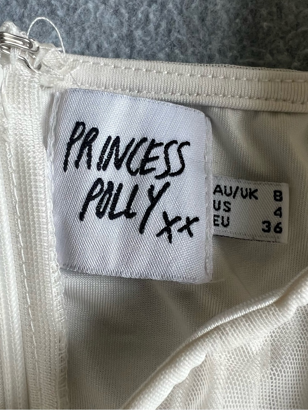 Princess Polly White Ruched Mesh Mini Dress Bodycon Corset Size 4 - Picture 4 of 9